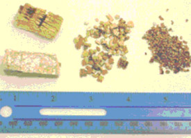 Different sizes of vermiculite particles