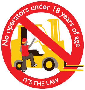 Forklift safety sticker