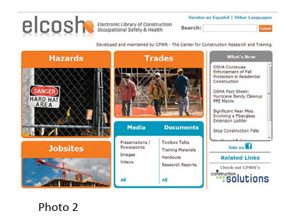 New eLCOSH home page.