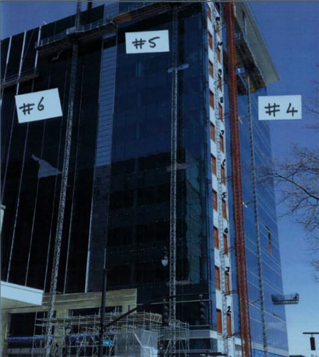 Photo showing figure 9- showing the building with mast climbers #5 and #6
