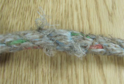 Photo 4- frayed fibers in laborer's lifeline