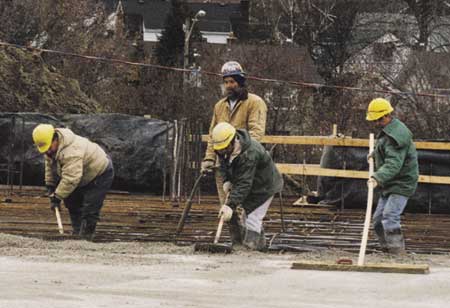 Rubber boots for cement clearance work