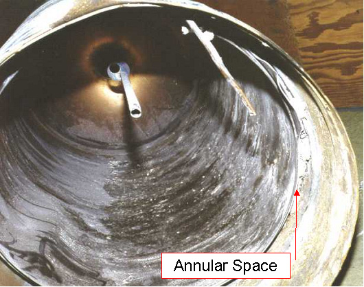 Photo of Both inner and outer shells separated at bottom welds