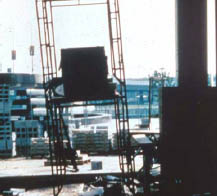 Photo of un-plumb scaffolding