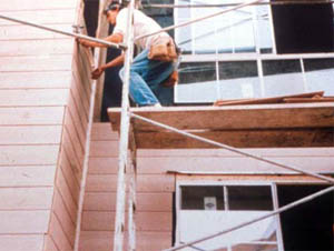 Photo of scaffolding placement