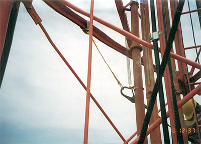 Photo of use of cross arm anchrage point