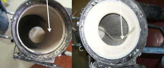 Photos of the inside of a vacuum cleaner
