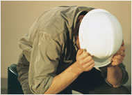 photo of stressed worker