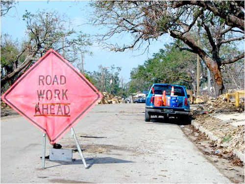 Photo of correct work zone safety