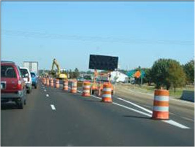 Photo of road work zone