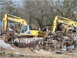 Photo of backhoes