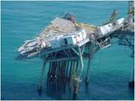 Photo of damaged rig