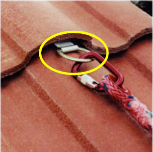Figures 11 & 12 - Permanent anchors on completed roofs.