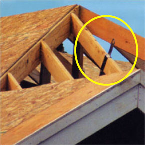 Figure 6 - A bolt-on anchor attached to a rafter.