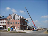 Photo of building with crane 