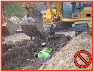 Zanjas y excavaciones representan serios peligros de quedar atrapado.
