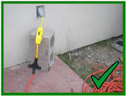 No utilice correas eléctricas o protectores múltiple-enchufe en los sitios de construcción.