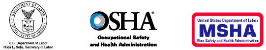 DOL, OSHA, and MSHA logos