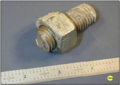 "Nut side" fracture of SW-1 bolt