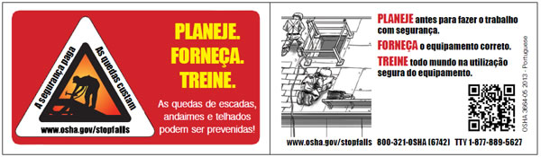 Image of fall prevention wallet card in Portuguese