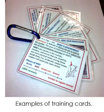 Image of training cards on a clip