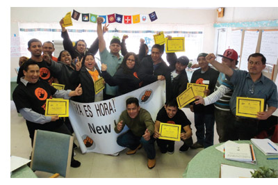 image of students celebrating completion of training
