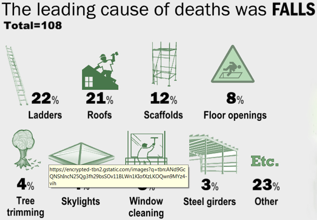 The leading cause of deaths was Falls