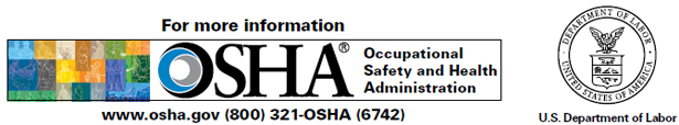 osha logo and contact, dept of labor logo