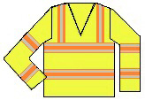 reflective orange and yellow long sleeved shirt