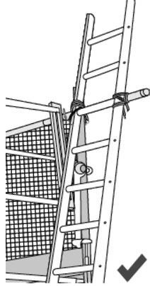 Illustration of a ladder with a safe handhold