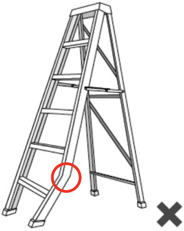 Illustration of a bent ladder.