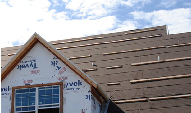 Figure 3.2. Typical roof construction, using 2-by-4 lumber for fall protection.