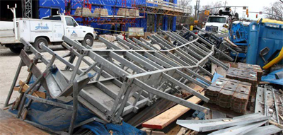Picture of scaffolding on the ground