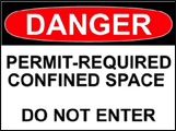 Danger sign- confined space do not enter