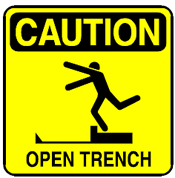 Caution- open trench