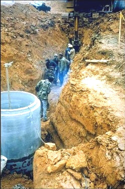 hazardous atmosphere in a trench