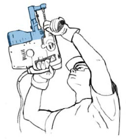 Posture of the overhead drilling task using a close, middle and far